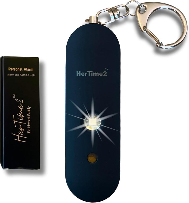 HerTime2 Personal Alarm for Women Adults Seniors – Travel Safe and Waterproof Self Defense Siren – Safety Keychain – Extra Loud – Strobe Light – Cute Key Chain Protection Gift - Image 1